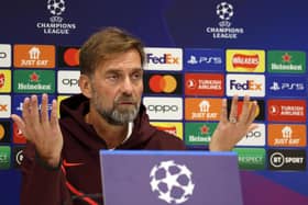 Liverpool's German manager Jurgen Klopp attends a press conference at the AXA Training Centre in Liverpool, north-west England on October 3, 2022, on the eve of the UEFA Champions League group A football match against Rangers. (Photo by Nigel Roddis / AFP) (Photo by NIGEL RODDIS/AFP via Getty Images)