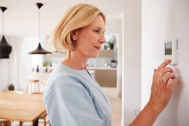 If you turn down your main thermostat by 1C, you could save about £60 on your energy bill - but make sure your home is still warm enough during cold weather.
OVO Energy says the basic level of warmth for a healthy person wearing warm clothing is 18C. 16C or below is described as "fairly cold" and "could be unsafe for respiratory conditions".