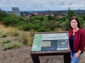 Catherine Topley at the viewpoint across Glasgow from the new Claypits nature reserve beside the Forth & Clyde Canal. Picture: John Devlin