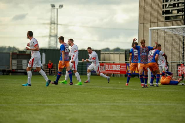 David Goodwillie celebrates scoring Clyde's last-minute equaliser against Queen's Park (pic: Craig Black Photography)