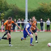 Dominic Small scored a sensational 25-yarder for Carluke Rovers against Auchinleck Talbot on Saturday (Pic by Kevin Ramage)