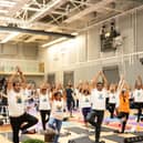 Attendees at the International Yoga Day event