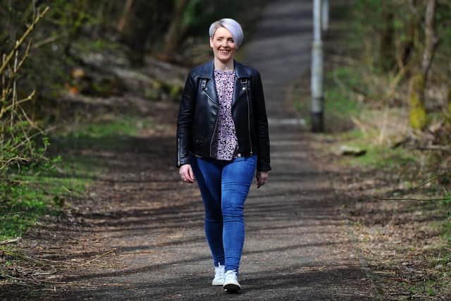 Denny woman Donna Clelland is taking on a One Million Steps challenge over 90 days to raise funds for and awareness of the Chris Mitchell Foundation. Picture: Michael Gillen.