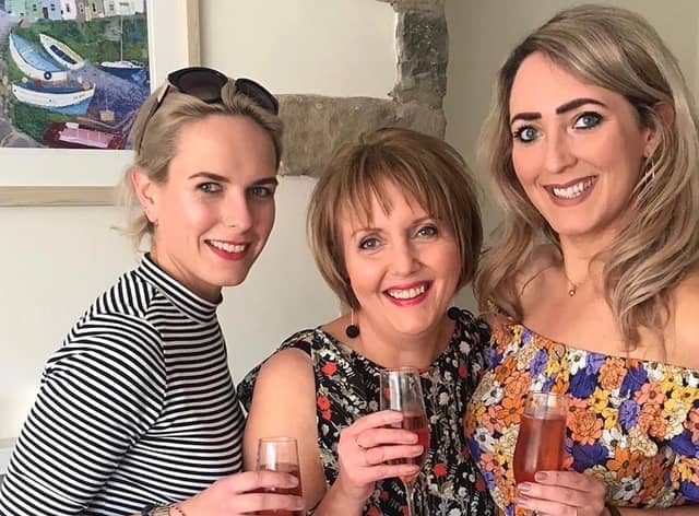 Suzie and Louise, pictured with their mum Gail, who was incredibly proud of her daughter's Power for PF fundraising challenge.