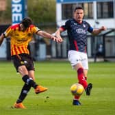 Brian Graham smashes home a stunning goal to put Partick Thistle 3-0 up against Falkirk. (Photo by Craig Foy / SNS Group)