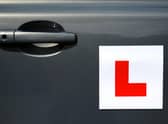 L plate on a car