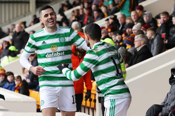 Celtic's Tom Rogic celebrates the second of his two goals in the 4-0 thumping of Motherwell which was earned with form that the Australian believes will make the cinch Premiership leaders difficult to stop. (Photo by Alan Harvey / SNS Group)