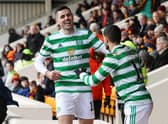 Celtic's Tom Rogic celebrates the second of his two goals in the 4-0 thumping of Motherwell which was earned with form that the Australian believes will make the cinch Premiership leaders difficult to stop. (Photo by Alan Harvey / SNS Group)