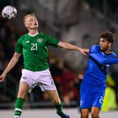 Liam Scales in action for Republic of Ireland against Italy during a UEFA U21 Championships Qualifier in October 2019 (Photo by Harry Murphy/Getty Images)