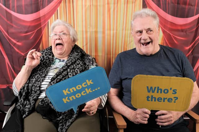Campsie View residents Janet Tait and Michael Allison enjoy a joke together