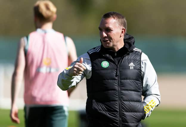 Celtic manager Brendan Rodgers during a training session at Lennoxtow on Friday. (Photo by Craig Williamson / SNS Group)