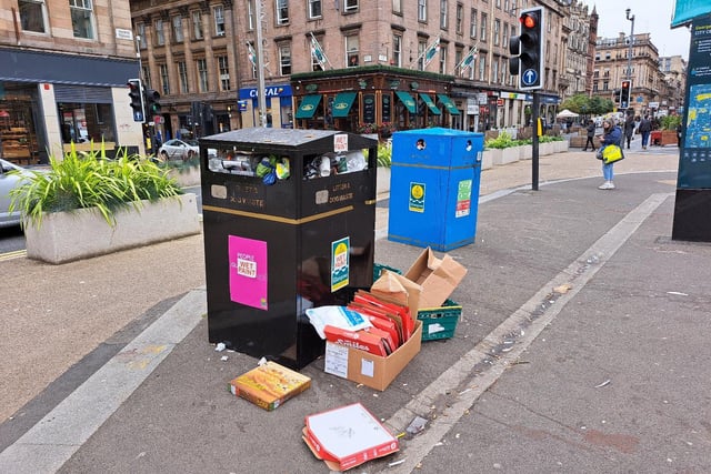 One of the less crammed bins in the city centre.