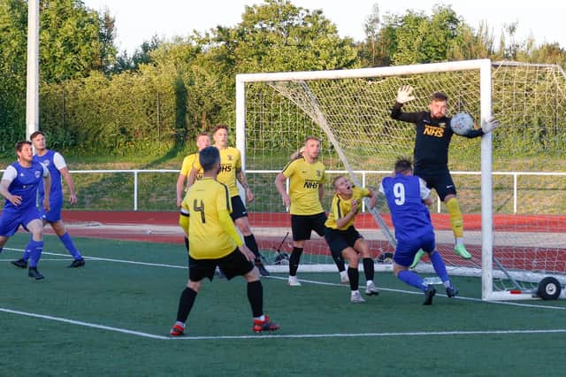 Carluke Rovers attack the Bellshill Athletic goal on Thursday night (Pics by Kevin Ramage)