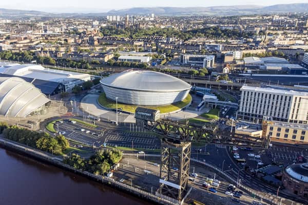 The Armadillo, Exhibition Halls and SSE Hydro, on the Scottish Event Campus alongside the River Clyde in Glasgow, which will host the UN Climate Change Conference of the Parties (Cop26).