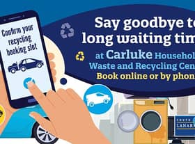 The new booking in system will go live on Monday, February 21, for people who want to visit Carluke recycling centre from Monday, February 28, onwards.