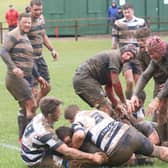 Richard Bassett scores for Biggar en route to their league triumph in the 2019-20 season (Pic by Nigel Pacey)