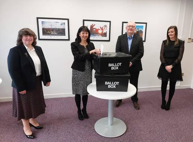 East Renfrewshire Returning Officer Lorraine McMillan with members of the Election Team