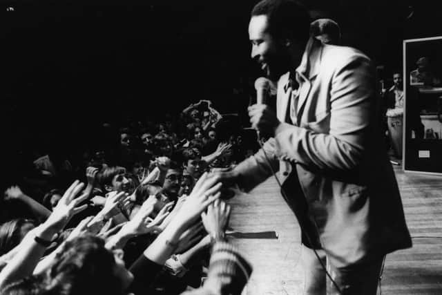 Marvin Gaye in concert at the Royal Albert Hall in London in 1976  (Picture: Evening Standard/Getty Images)