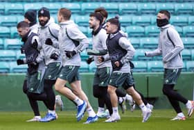 Celtic train ahead of their Champions League match in Rome against Lazio.