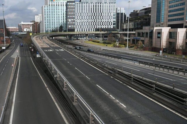 The M8 was empty of traffic.