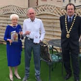 Chrissie and Joe Collins were visited by Provost Alan Brown and depute Lord Lieutenant Dr Gill Aitkenhead at they celebrated their 60th wedding anniversary