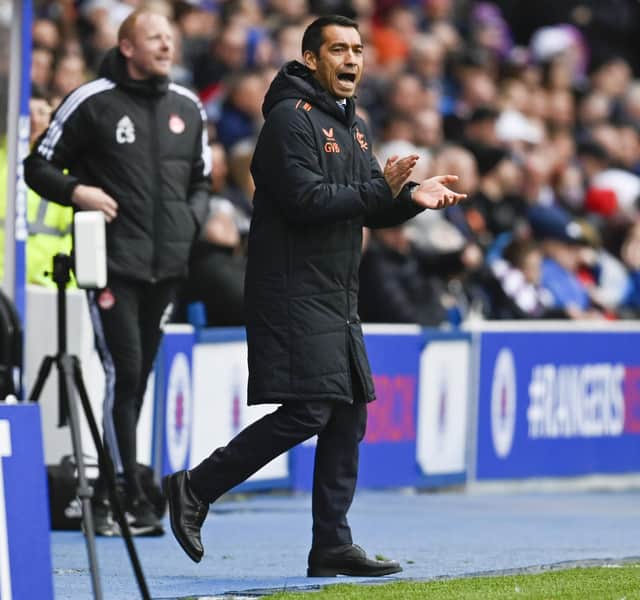 GLASGOW, SCOTLAND - OCTOBER 29: Rangers manager Giovanni van Bronckhorst hailed the most complete performance of the season from his team as Aberdeen were taken apart. (Photo by Rob Casey / SNS Group)