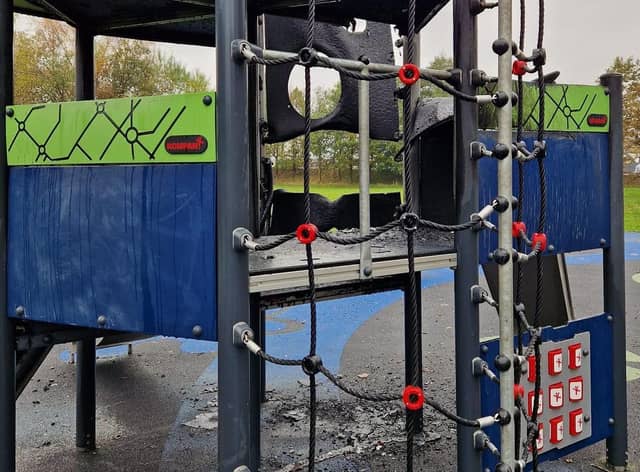 The play park has suffered severe fire damage