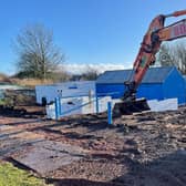 With upgrade work at Moor Park continuing (pictured), United played Saturday's league game at John Cumming Stadium (Pic courtesy of Lanark United)