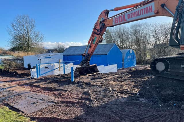 With upgrade work at Moor Park continuing (pictured), United played Saturday's league game at John Cumming Stadium (Pic courtesy of Lanark United)