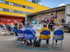 A performance of The Gondoliers from last year’s Pop-up Opera tour. Pic: Paul Campbell