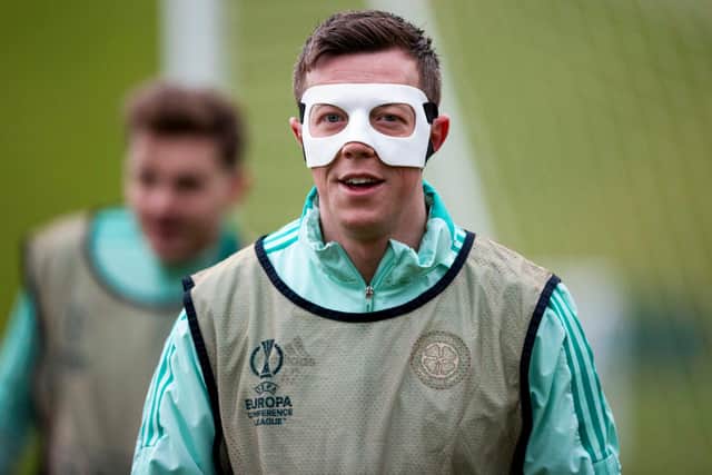 Callum McGregor trains ahead of Celtic's Europa Conference League second leg against Bodo/Glimt. (Photo by Craig Williamson / SNS Group)