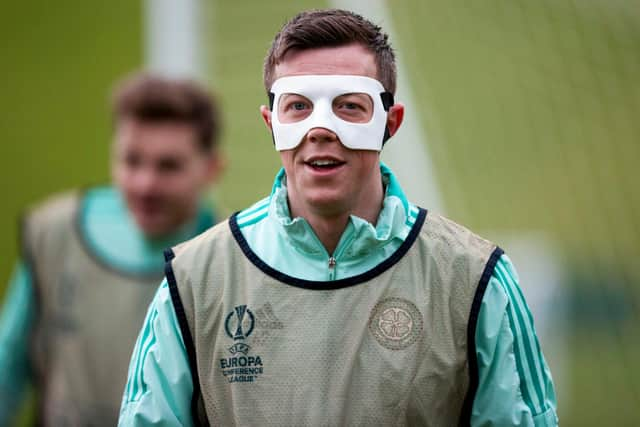 Callum McGregor trains ahead of Celtic's Europa Conference League second leg against Bodo/Glimt.  (Photo by Craig Williamson / SNS Group)