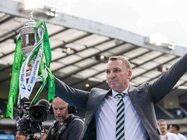 Celtic manager Brendan Rodgers with the Scottish Cup.