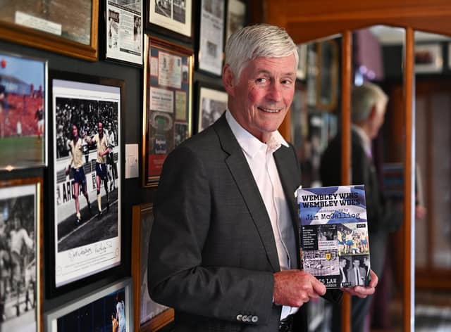 Jim McCalliog at the recent launch of his book "Wembley Wins, Wembley Woes"