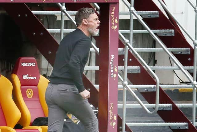 Motherwell manager Graham Alexander roars on his troops