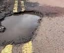 The pothole on Station Road which SLC inspected and say it's fine with no defects