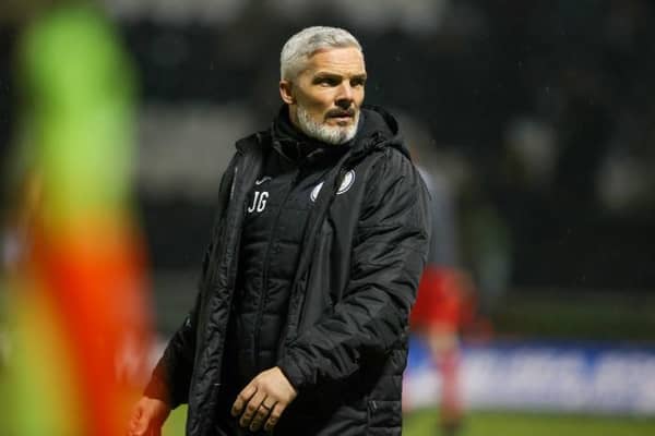 St Mirren manager Jim Goodwin watched his team's winless run in the Premiership extended to 11 games as they lost to Rangers at Ibrox.  (Photo by Alan Harvey / SNS Group)