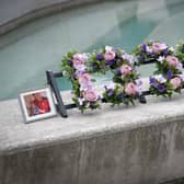 A wreath depicting 1935, the number of drug overdose deaths in Scotland, is laid outside the Scottish Parliament, Edinburgh, to mark International Overdose Awareness Day in August last year.