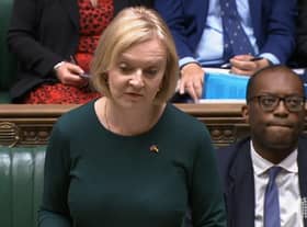 Prime Minister Liz Truss speaking in the House of Commons, London, to set out her energy plan to shield households and businesses from soaring energy bills.