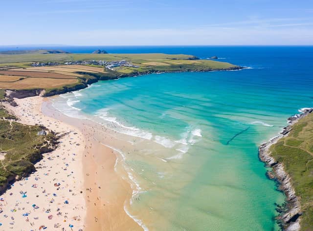 Aerial photograph of Crantock Beach and Pentire Head. Image: Adobe stock
