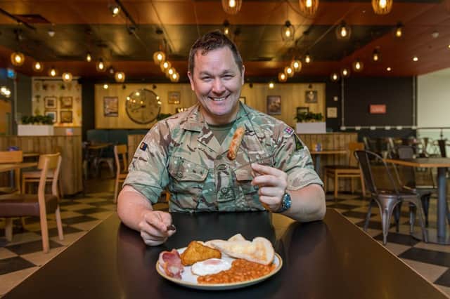 Armed Forces personnel and veterans can receive a free hot breakfast at Tesco this Sunday