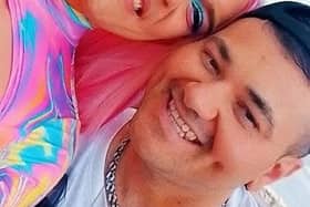 Brian with UK drag artist Christal Glitterbang at Blackpool Pride