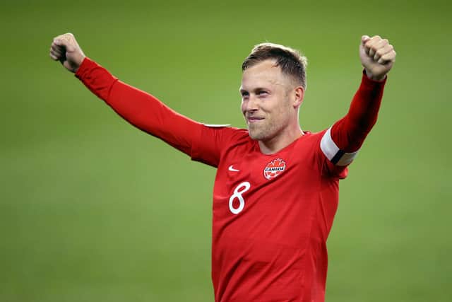Scott Arfield celebrates after leading Canada to a 2-0 win over the USA in Toronto in October 2019. Doubts remain over the Rangers midfielder's longer term international future.(Photo by Vaughn Ridley/Getty Images)