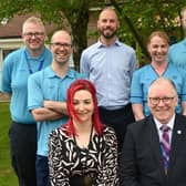 Nicola Smith, NHS Lanarkshire service development lead for podiatry, (front right) with members of the podiatry team. Pic: Contributed