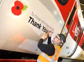 LNER Azuma train bearing its poppy livery (photo: Simon Williams LNER)