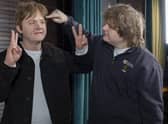 No.1 recording artist Lewis Capaldi meets his new Madame Tussauds waxwork figure, due to go on display in Blackpool Picture: Anthony Devlin