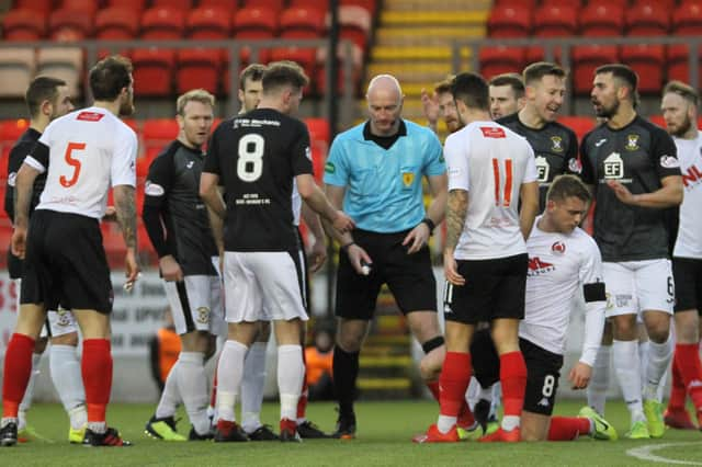 A previous Clyde v East Fife meeting - the Fifer face disciplinary action for refusing to play this week's game