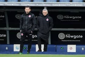 Danny Lennon (right), pictured with assistant boss Alan Moore, was not happy with his Clyde side's performance on Saturday