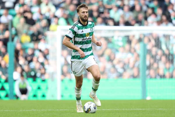 Celtic's Nat Phillips is a doubt for the trip to Livingston after missing the midweek defeat to Feyenoord in the Champions League.  (Photo by Ross MacDonald / SNS Group)