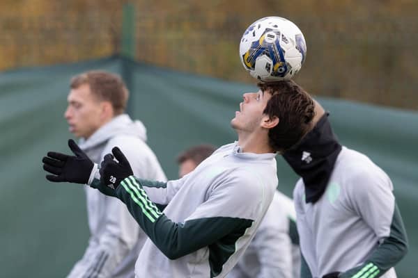 Paulo Bernardo during a Celtic training session at the Lennoxtown.